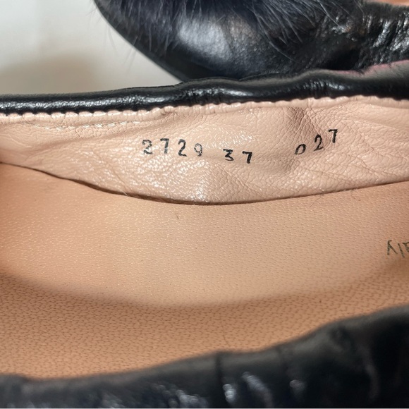 Ferca 81 Black Leather Fur Pom Ballet Flat - Picture 6 of 8